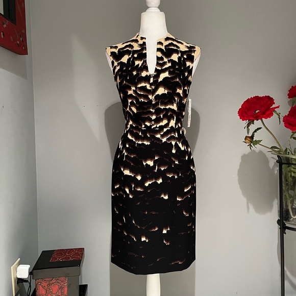 NEW Antonio Melani Tailored Career Sleeveless Midi Dress Cartagena Coffee Bean… - Picture 9 of 14